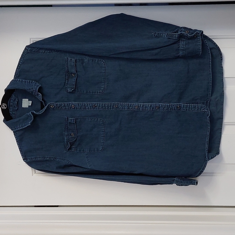 Chambray Long Sleeve Button Down Shirt Size XL